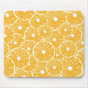 Orangefarbene Schnittmuster Mousepad