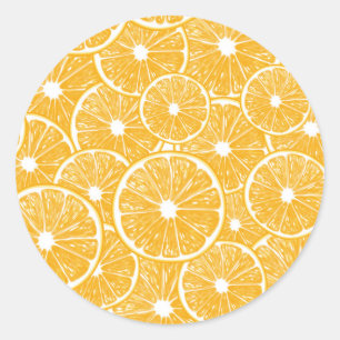 Orangefarbene Schnittmuster Runder Aufkleber