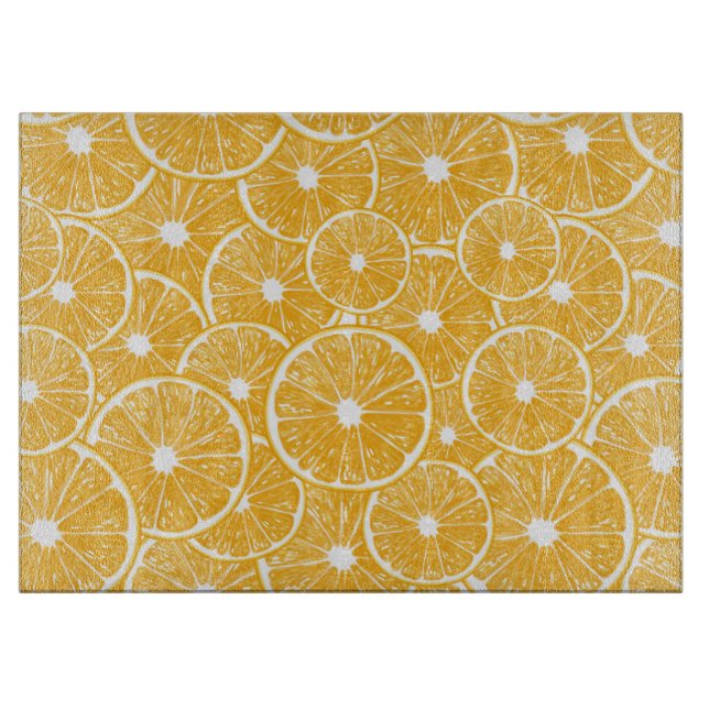 Orangefarbene Schnittmuster Schneidebrett (Vorderseite)