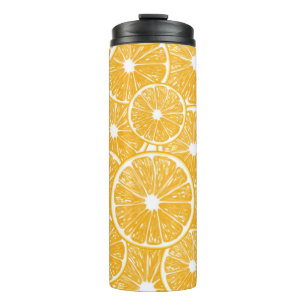 Orangefarbene Schnittmuster Thermosbecher