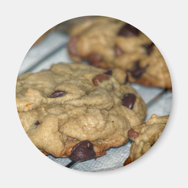 Orangefarbene Schokolade Chip Cookies Magnet (Vorne)