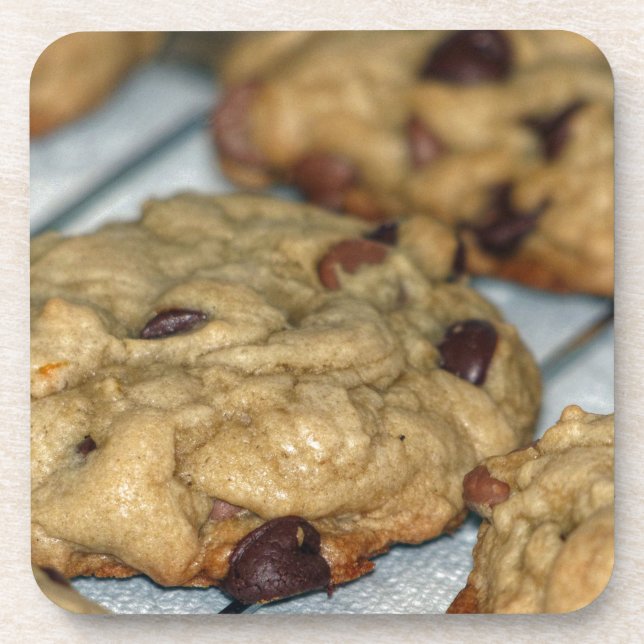 Orangefarbene Schokolade Chip Cookies Untersetzer (Vorderseite)