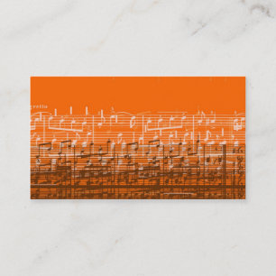 Orangefarbene Schwarz-Musiknote-Kundenkarten Visitenkarte
