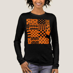 Orangefarbene schwarze gemischte Muster - Designmu Tri-Blend Shirt