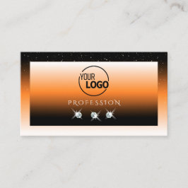 Orangefarbene schwarze glänzende Diamanten mit Log Visitenkarte