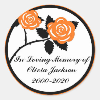 Orangefarbene schwarze Rose, anpassbare Aufkleber