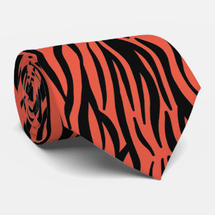 Orangefarbene schwarze Zebrastreifen Krawatte