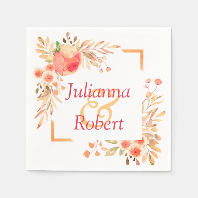 Orangefarbene Servietten (Vorderseite)