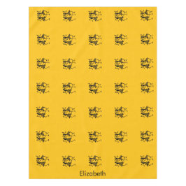 Orangefarbene Silhouette Tischdecke