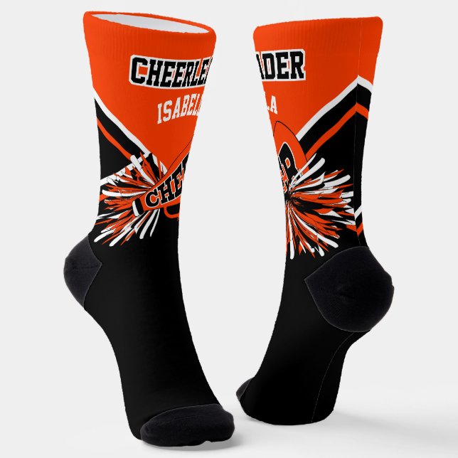 Orangefarbene Socken aus Weiß und Schwarz (Gewinkelt)