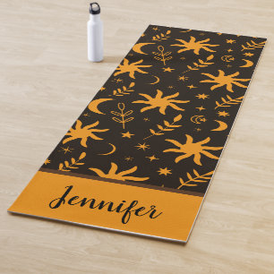 Orangefarbene Sonne und Individuelle Name Yogamatte
