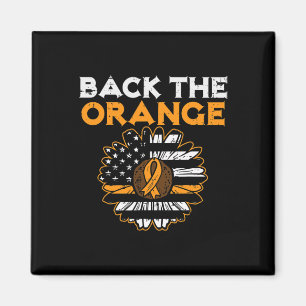 Orangefarbene Sonnenblumen US Flag Leukemia Awaren Magnet