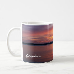 Orangefarbene Sonnenuntergangswolken über dem Indi Kaffeetasse