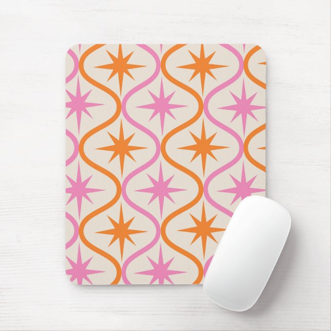Orangefarbene Sternexplosionen aus dem Mittelalter Mousepad (Mit Mouse)