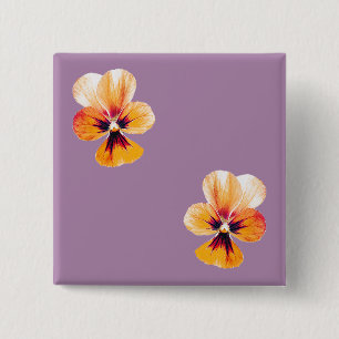 orangefarbene Stiefmütterchen Button