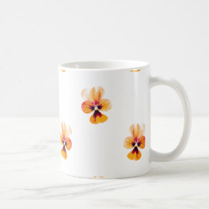 orangefarbene Stiefmütterchen Kaffeetasse