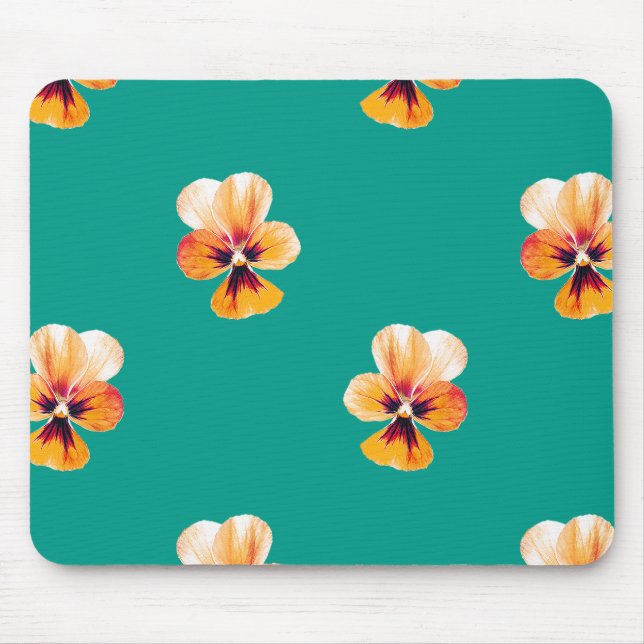 orangefarbene Stiefmütterchen Mousepad (Vorne)
