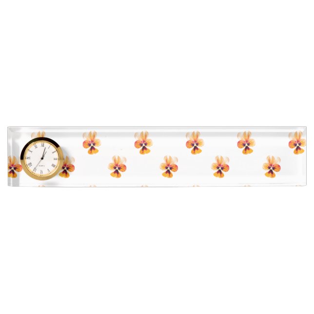 orangefarbene Stiefmütterchen Namensplakette (Vorderseite)
