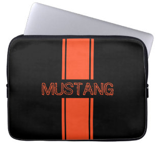 Orangefarbene Streifen Laptopschutzhülle