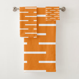 Orangefarbene Streifen Moderne Cool 2021 Badhandtuch Set