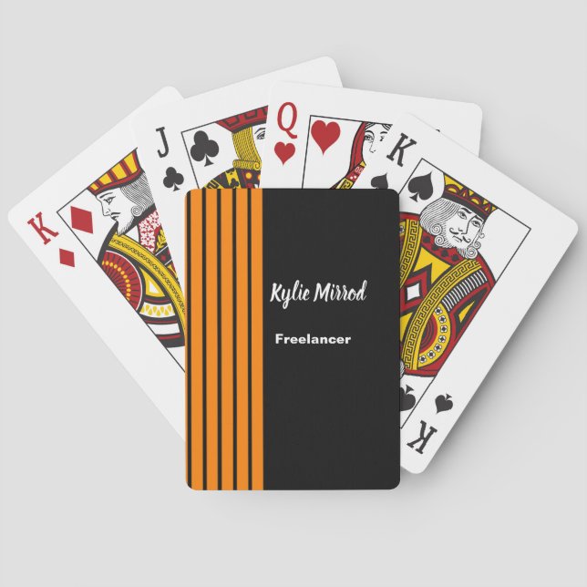 Orangefarbene Streifen schwarz Spielkarten (Rückseite)