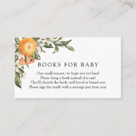 Orangefarbene Süsse-Bücher für Babysteckkarten Begleitkarte