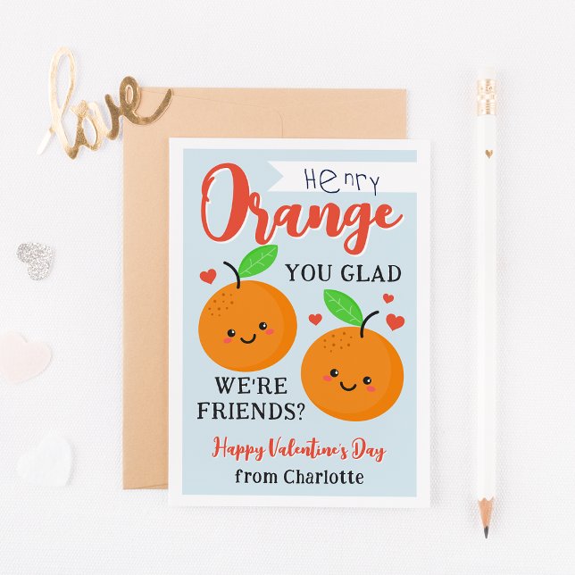 Orangefarbene Süssen Valentinstag-Karte Einladung (Von Creator hochgeladen)