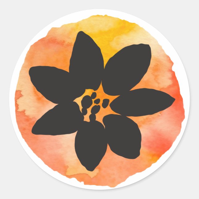 Orangefarbene tropische Blume Runder Aufkleber (Vorderseite)