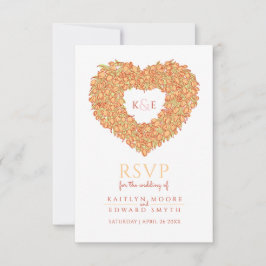 Orangefarbene Tulpe Blume UAWG Hochzeit RSVP Karte