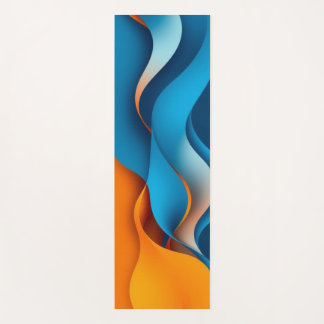 Orangefarbene und blaue Waagen miteinander verbind Yogamatte