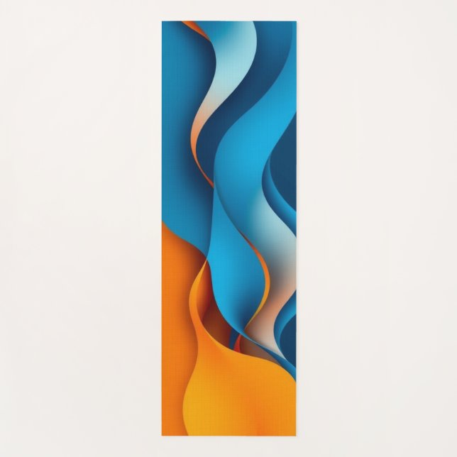 Orangefarbene und blaue Waagen miteinander verbind Yogamatte (Vorderseite)