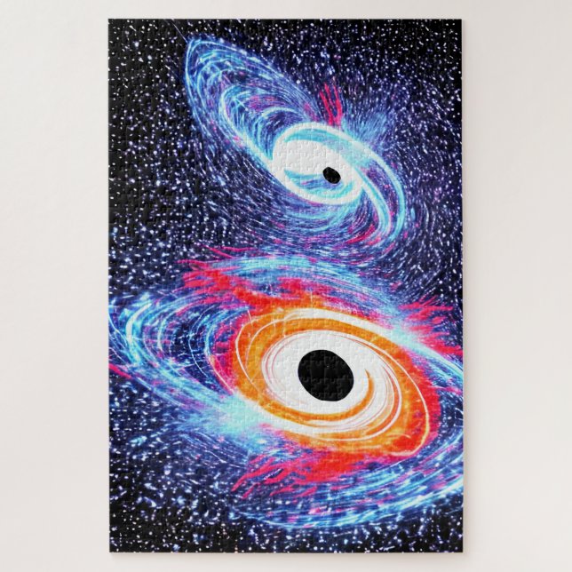 Orangefarbene und blaue Weltraumzeitszene (Vertikal)