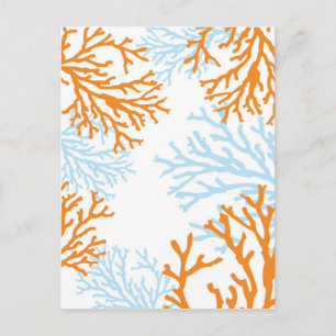 Orangefarbene und Blue Coral Postkarten