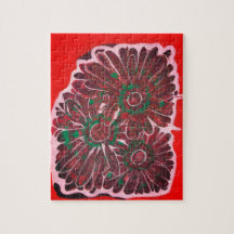 Orangefarbene und braune Batik-Blume