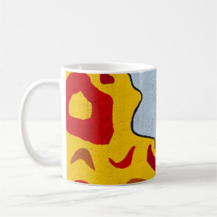 Orangefarbene und gelbe Abbildung Kaffeetasse