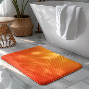 Orangefarbene und gelbe geometrische Ober-Ober-Ges Badematte