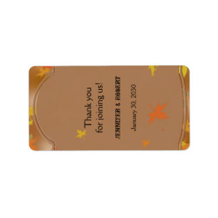 Orangefarbene und gelbe Hochzeit im Herbst Lippenp Adressaufkleber