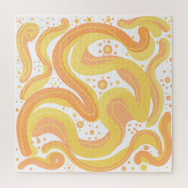 Orangefarbene und gelbe Wirbel mit Punkten