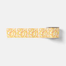 Orangefarbene und gelbe Wirbel mit Punkten Satinband