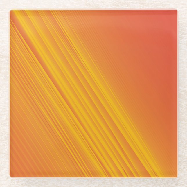 Orangefarbene und goldgelbe Gradientenkonstruktion Glasuntersetzer (Vorderseite)