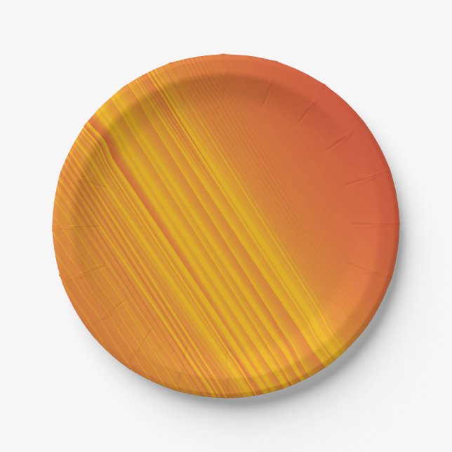 Orangefarbene und goldgelbe Gradientenkonstruktion Pappteller (Vorderseite)