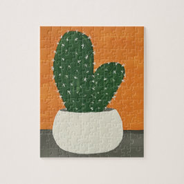 Orangefarbene und graue Acrylkakteen