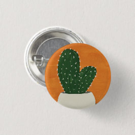 Orangefarbene und graue Acrylkakteen Button