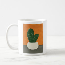 Orangefarbene und graue Acrylkakteen Kaffeetasse