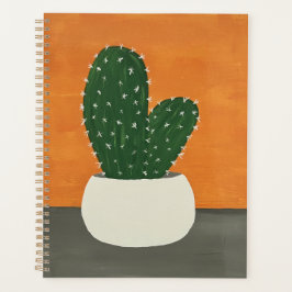 Orangefarbene und graue Acrylkakteen Planer