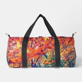 Orangefarbene und grüne Blätter Duffle Bag