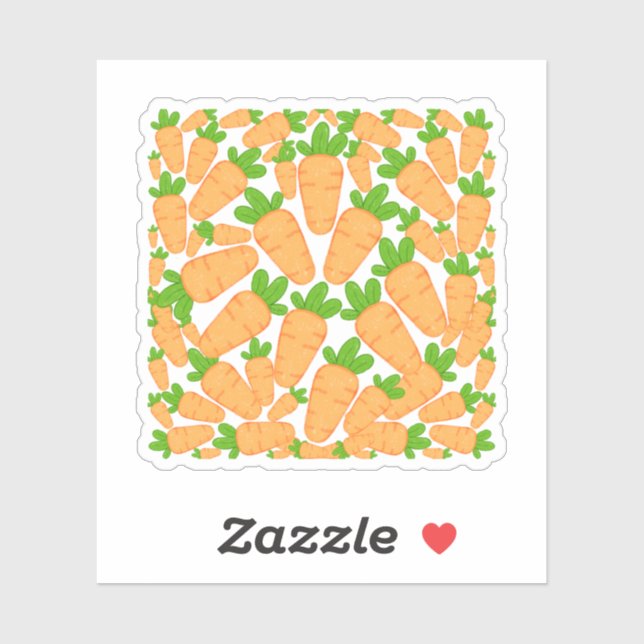 Orangefarbene und grüne Karotten Aufkleber (Blatt)
