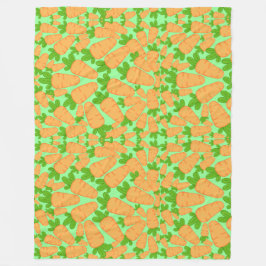 Orangefarbene und grüne Karotten Fleecedecke