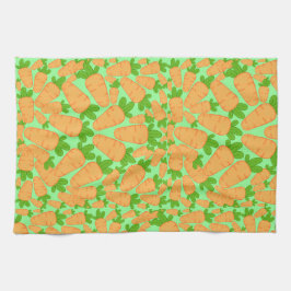 Orangefarbene und grüne Karotten Geschirrtuch