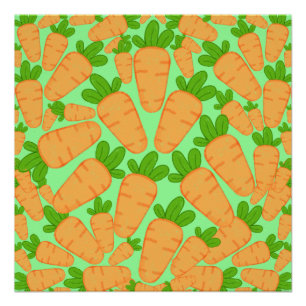Orangefarbene und grüne Karotten Poster